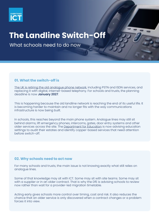 The Landline Switch-Off for Schools